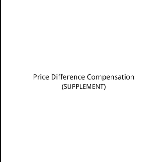 Price Difference Compensation(SUPPLEMENT)